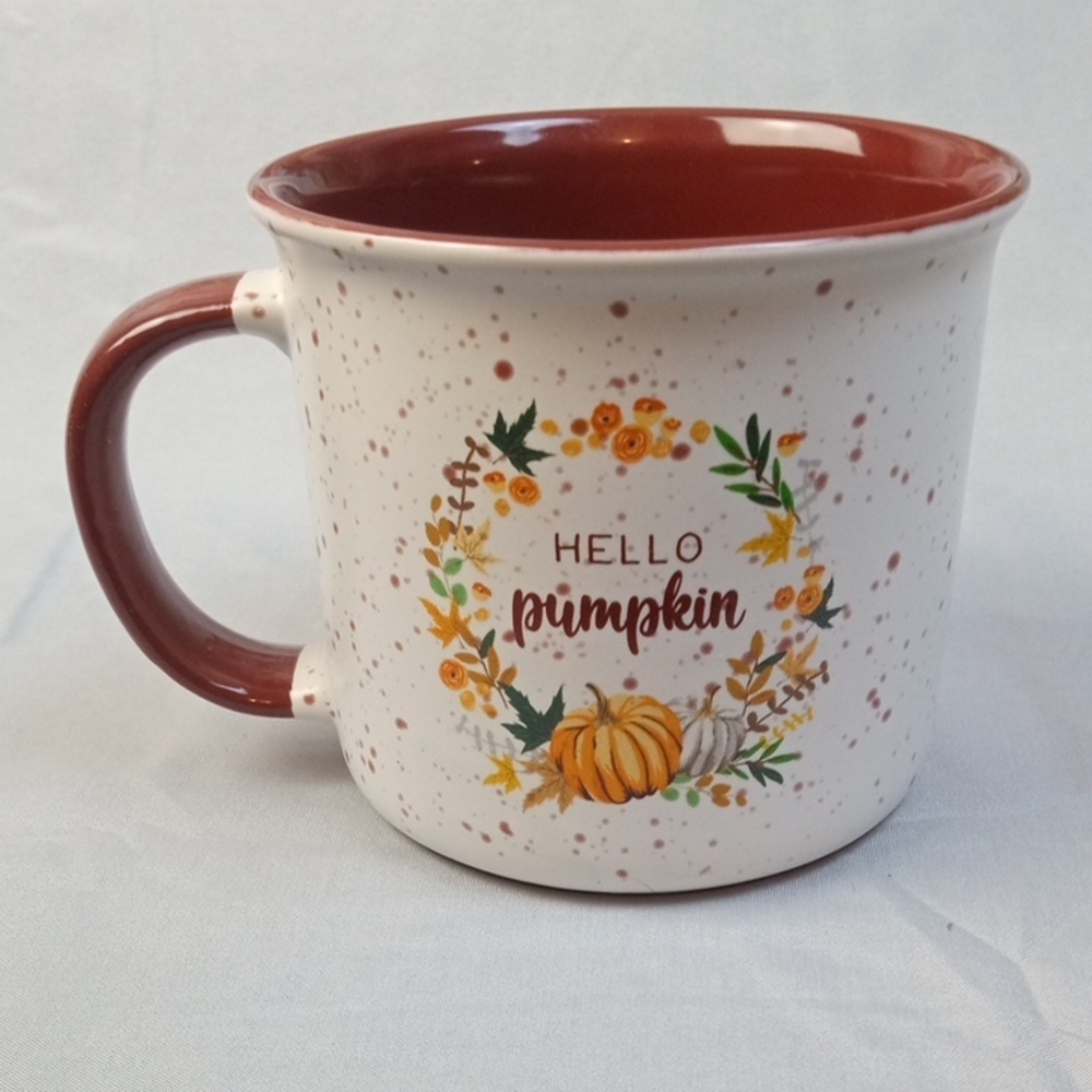 🍂 Lily & Grace Speckled 'Hello Pumpkin' Mug